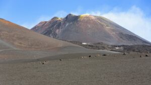 View of the Mount Etna main craters